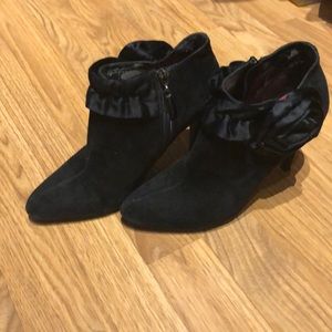 Black suede ankle boots